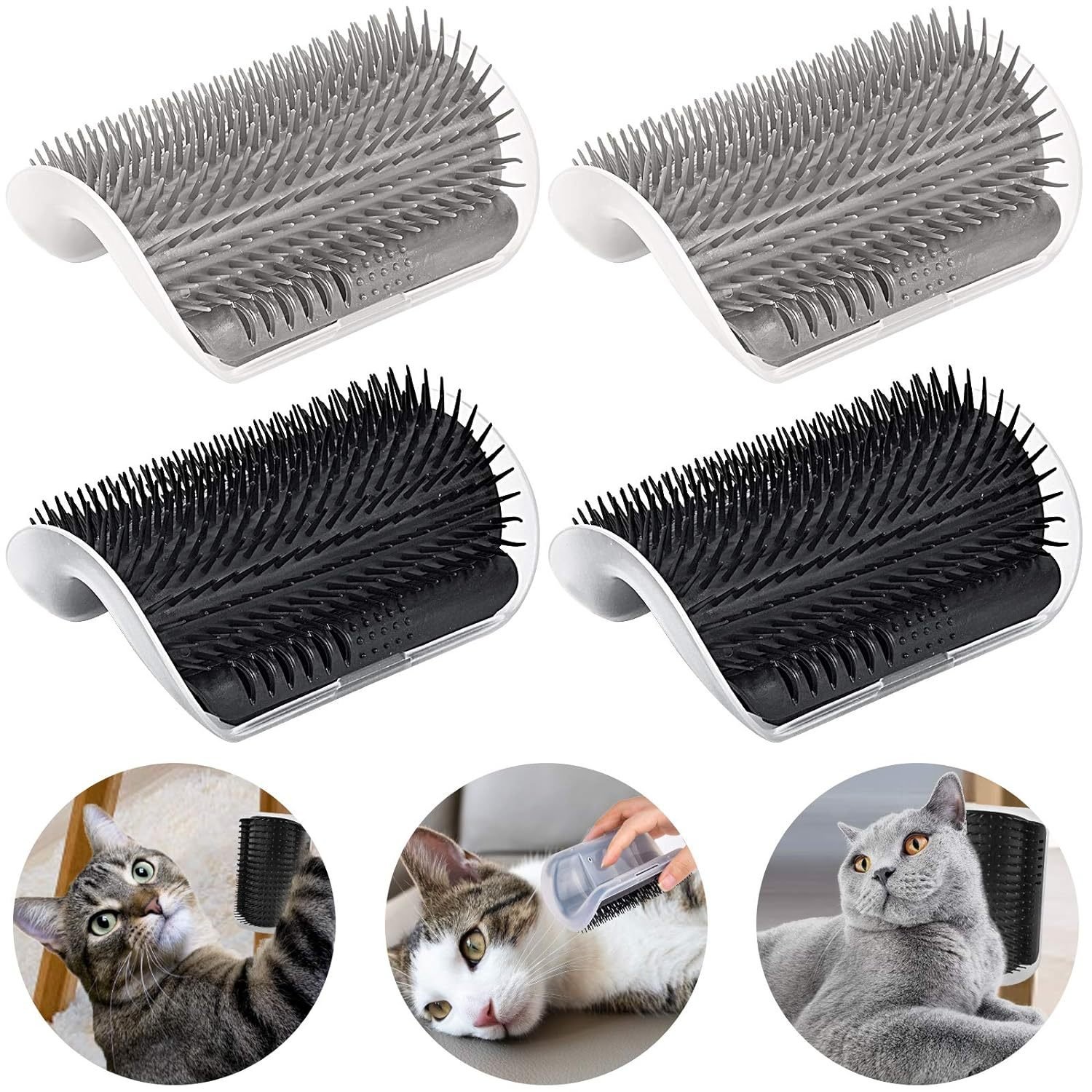 Cat Self Groomer Arch Self Cleaning Slicker Brush Upgraded Cat Brushes Wall Corner For Shedding Grooming, Softer Massager Comb Interactive Toy For Short Long Haired Dog Kitten Puppy - Image 2