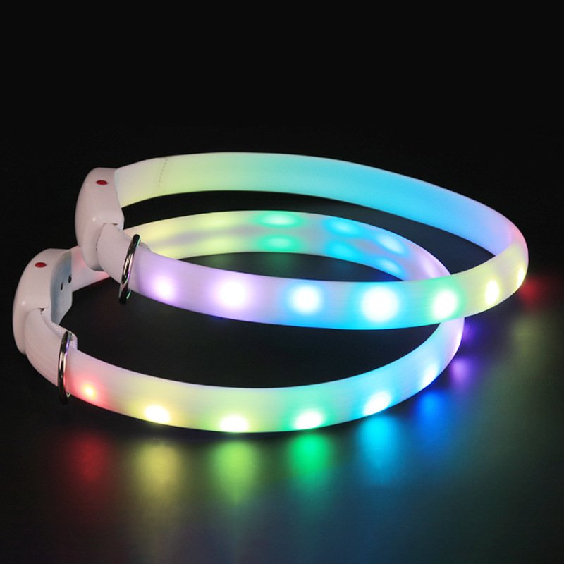 USB Rechargeable Pet Dog LED Glowing Collar Pet Luminous Flashing Necklace Outdoor Walking Dog Night Safety Collar - Image 5