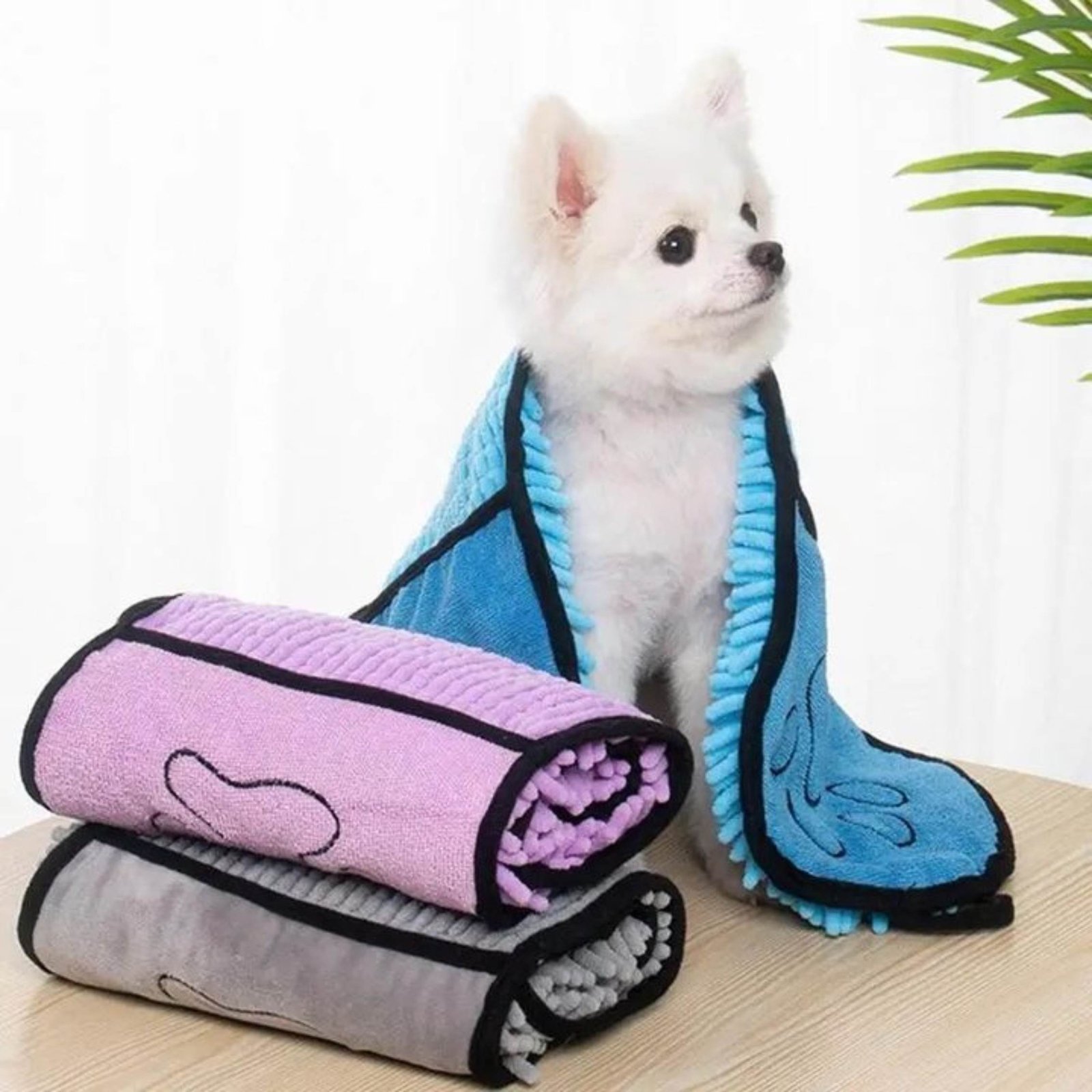 Dog Bath Robe Towel Quick Dry Pet Soft Towel Fiber Absorbent Cat Bath Towel Convenient Pet Cleaning Washcloth Thicken Durable - Image 6