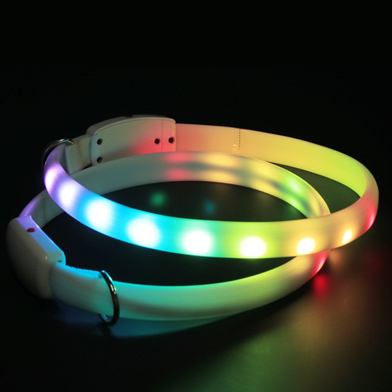 USB Rechargeable Pet Dog LED Glowing Collar Pet Luminous Flashing Necklace Outdoor Walking Dog Night Safety Collar - Image 2