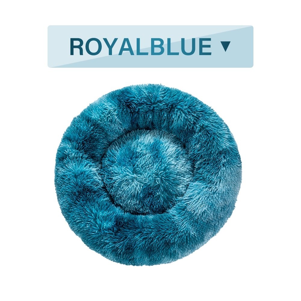 Fluffy Donut Dog Bed Warm Soft Long Plush Pet Cushion Dog House Cat Bed Washable Pet Sofa Mat Calming Samll Large Dog Beds - Image 3