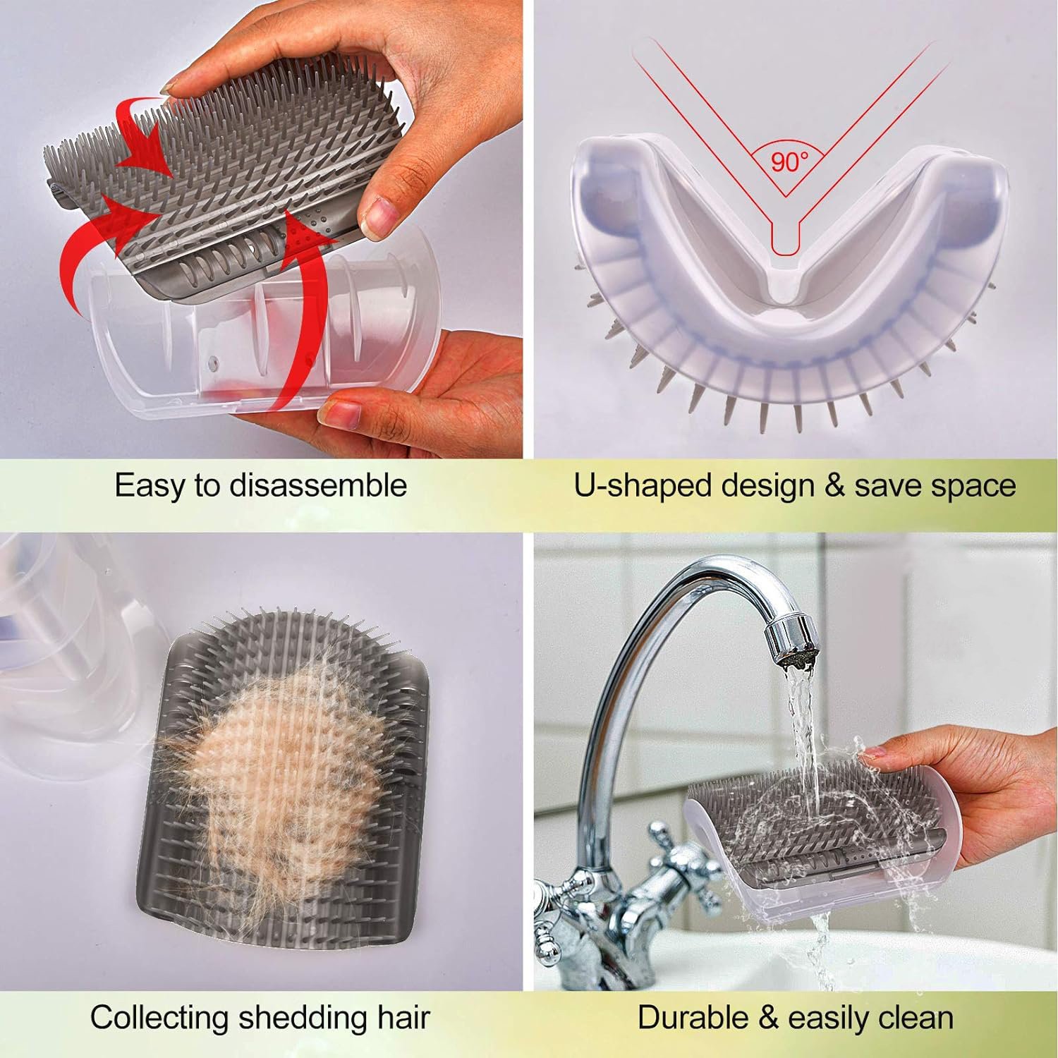 Cat Self Groomer Arch Self Cleaning Slicker Brush Upgraded Cat Brushes Wall Corner For Shedding Grooming, Softer Massager Comb Interactive Toy For Short Long Haired Dog Kitten Puppy - Image 8